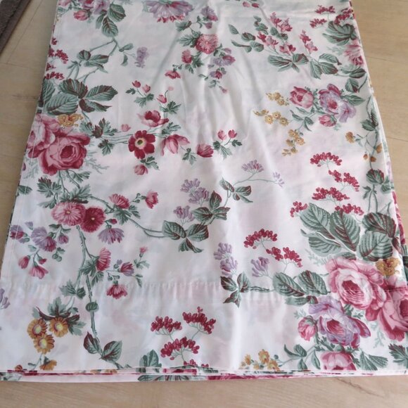 Vintage Westpoint Queen Flat Sheet 90"x102" Floral No Iron Percale Made In USA - Picture 3 of 7
